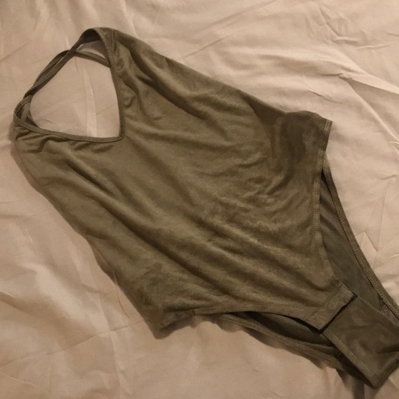 ❌SOLD❌New Faux Suede Bodysuit - Picture 7 of 8